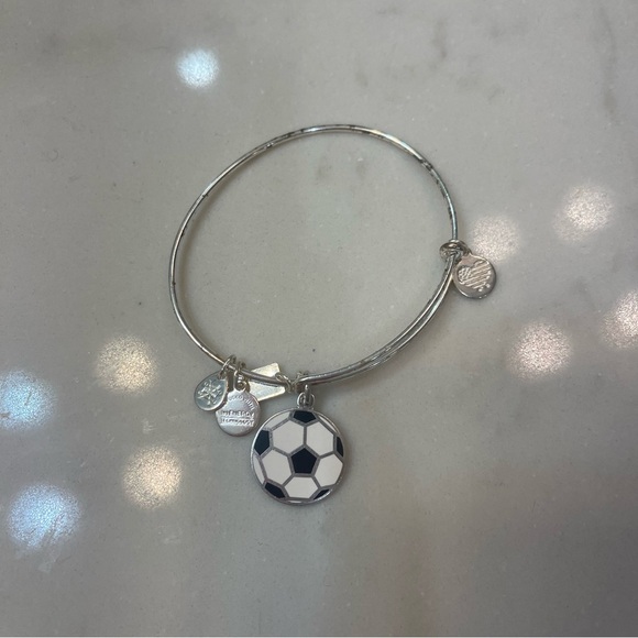 Alex and Ani Soccer Ball Charm Bangle Bracelet Team USA - Picture 2 of 6